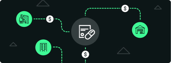 Diagram showing improved income for a pharmacy when using smart lockers