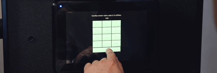 How to lock the case on the touch screen with a 6-digit code.